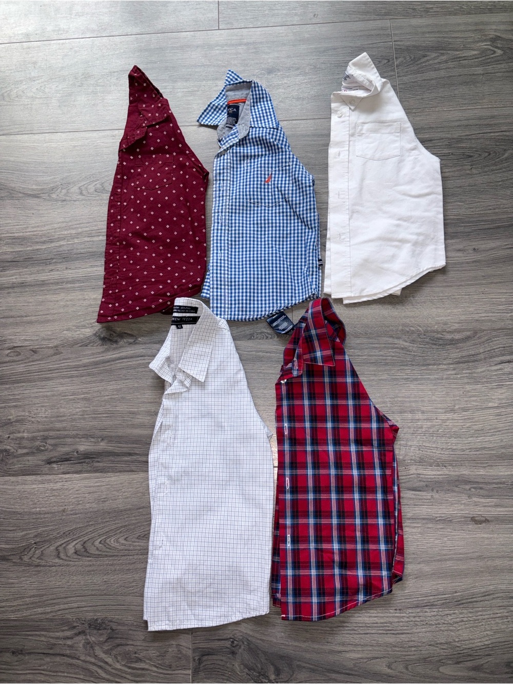 Boys Long-Sleeve Button-Down Shirt Bundle (5 Pieces) – Size 2T-4